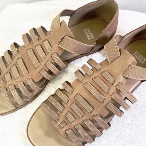 Eileen Fisher Rato Gladiator Sandals Size 10 Tan Comfort Shoes - Picture 2 of 12